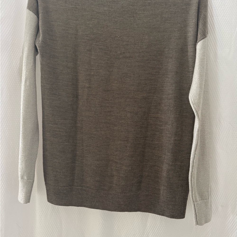 Banana Republic Brown and Gray Crew Neck Sweater
